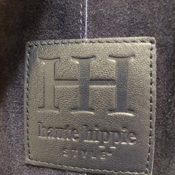 HAUTE HIPPIE Navy Blue Butter Soft Suede Large Leather Hobo Tote Bag NWOT - Picture 2 of 5